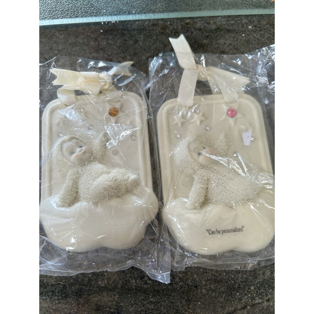 Department 56 , 2 Snow baby Ornaments  New , With Hangers, Can Personalize